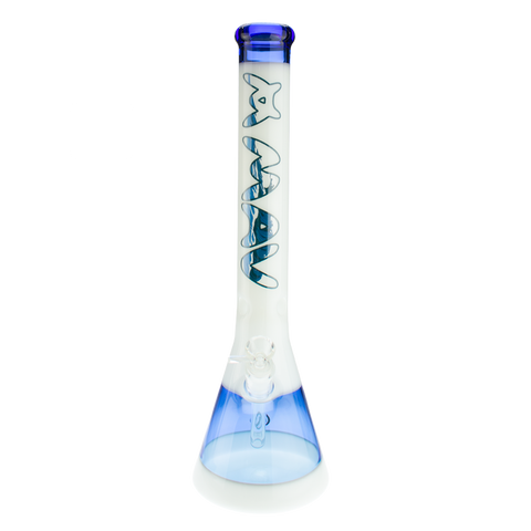 18" Waves White & Blue Beaker Bong 18" Waves White & Blue Beaker Bong