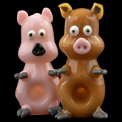 Little Piggy Hand Pipe in Tan or Pink Little Piggy Hand Pipe in Tan or Pink