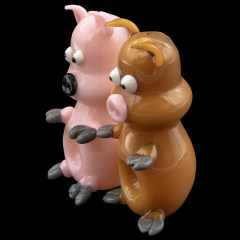 Little Piggy Hand Pipe in Tan or Pink Little Piggy Hand Pipe in Tan or Pink