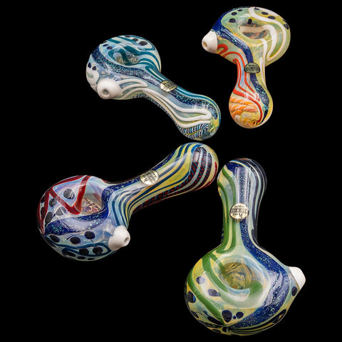 LA Pipes "Pancake" Dichroic Color-Changing Spoon Glass Pipe LA Pipes "Pancake" Dichroic Color-Changing Spoon Glass Pipe