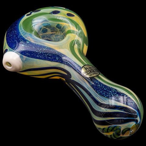 LA Pipes "Pancake" Dichroic Color-Changing Spoon Glass Pipe LA Pipes "Pancake" Dichroic Color-Changing Spoon Glass Pipe