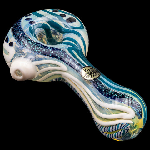 LA Pipes "Pancake" Dichroic Color-Changing Spoon Glass Pipe LA Pipes "Pancake" Dichroic Color-Changing Spoon Glass Pipe