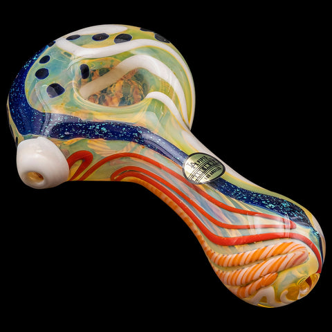 LA Pipes "Pancake" Dichroic Color-Changing Spoon Glass Pipe LA Pipes "Pancake" Dichroic Color-Changing Spoon Glass Pipe