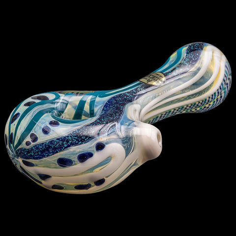 LA Pipes "Pancake" Dichroic Color-Changing Spoon Glass Pipe LA Pipes "Pancake" Dichroic Color-Changing Spoon Glass Pipe