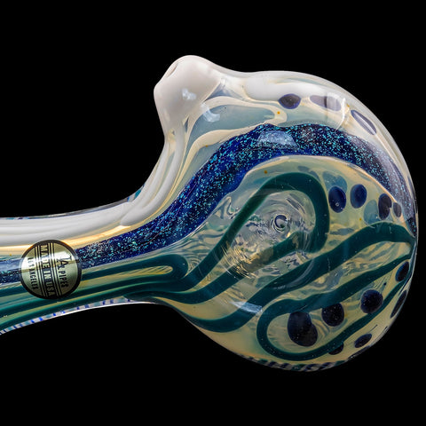 LA Pipes "Pancake" Dichroic Color-Changing Spoon Glass Pipe LA Pipes "Pancake" Dichroic Color-Changing Spoon Glass Pipe