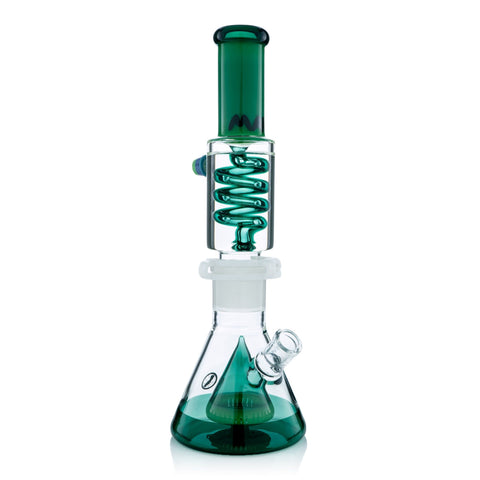 Teal and Green Slitted Pyramid Beaker Freezable Coil System Teal and Green Slitted Pyramid Beaker Freezable Coil System
