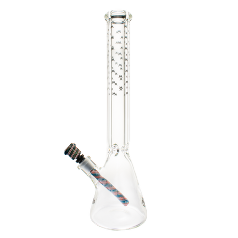 18" X 9mm Bats All Over Wigwag Stem Beaker Bong 18" X 9mm Bats All Over Wigwag Stem Beaker Bong