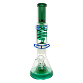 Teal and Green Slitted Pyramid Beaker Freezable Coil System