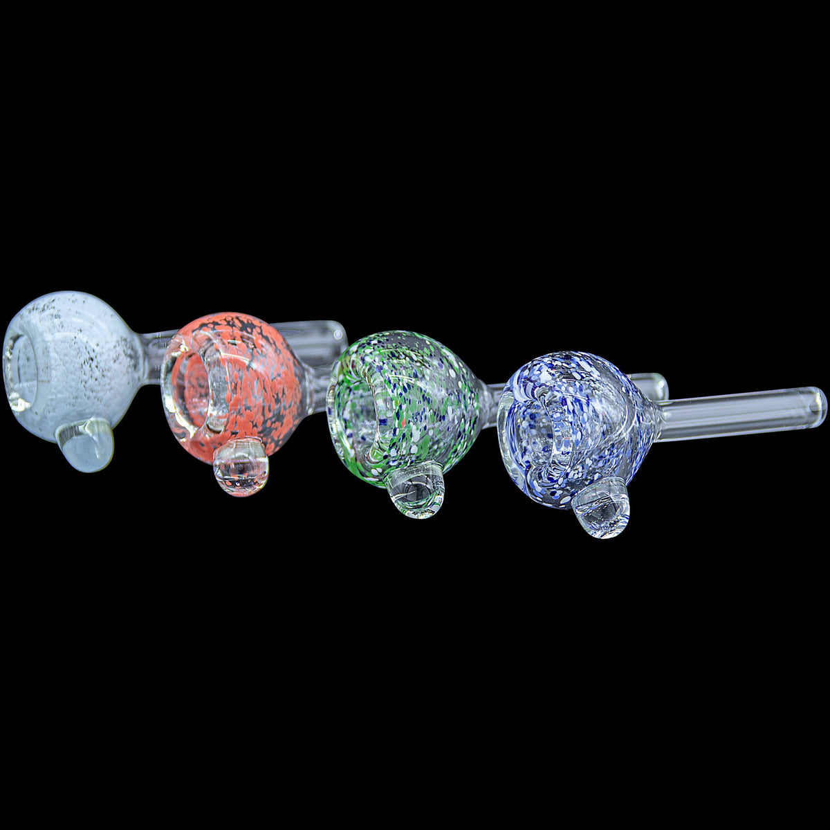 Frit Bubble Bowl 9mm Pull-Stem Slide (Various Colors)