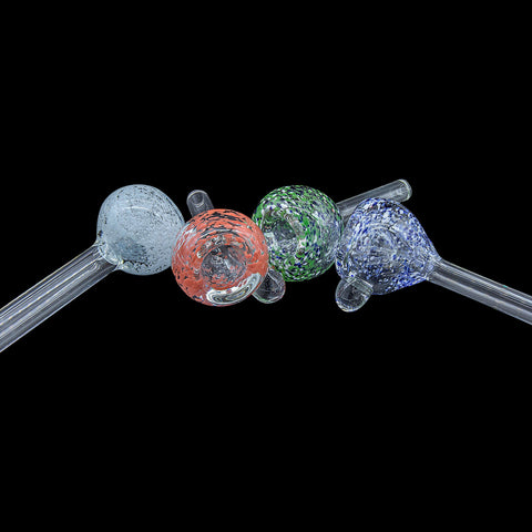 Frit Bubble Bowl 9mm Pull-Stem Slide (Various Colors)