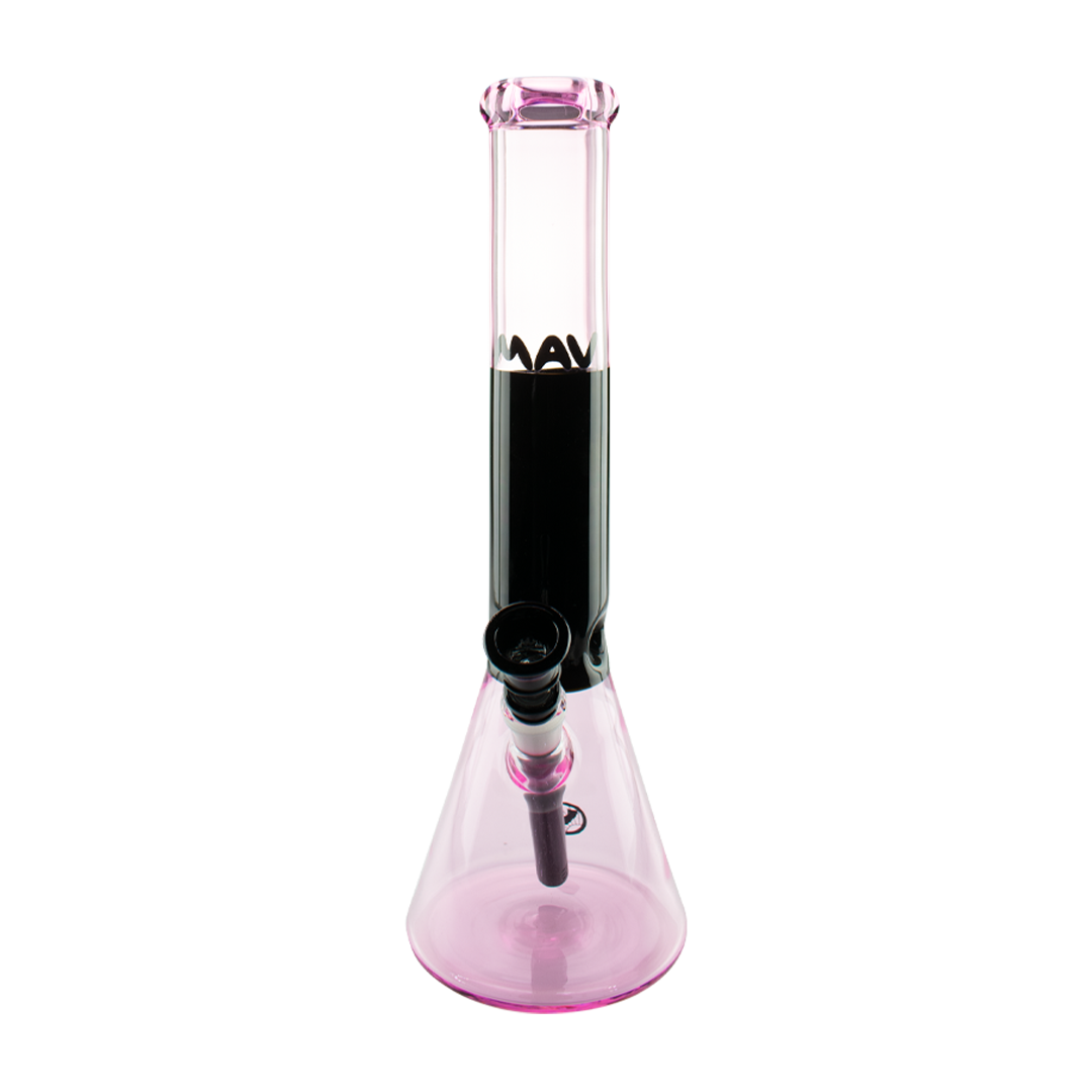 15" x 5mm Beaker Bong Pink & Black