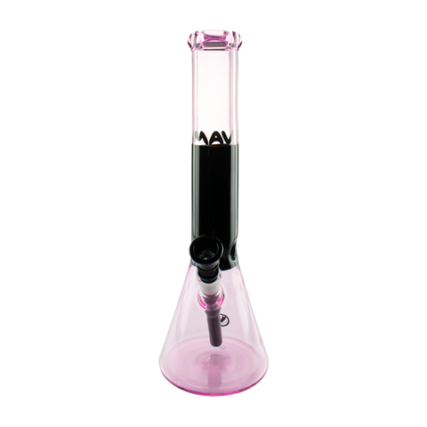 15" x 5mm Beaker Bong Pink & Black