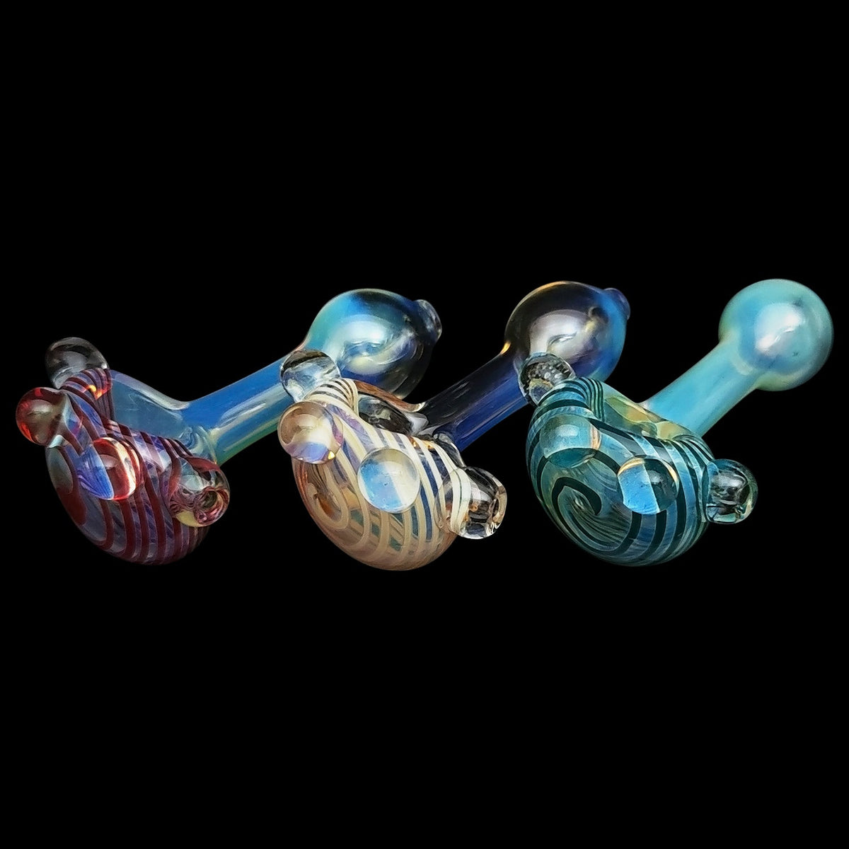 The "Spiral Marble Head" Glass Spoon Pipe
