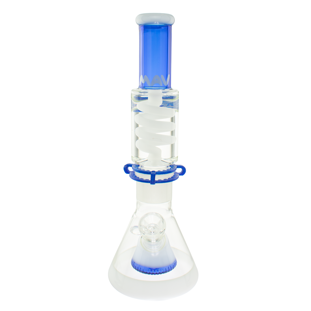 Blue and White Slitted Pyramid Beaker Freezable Coil System