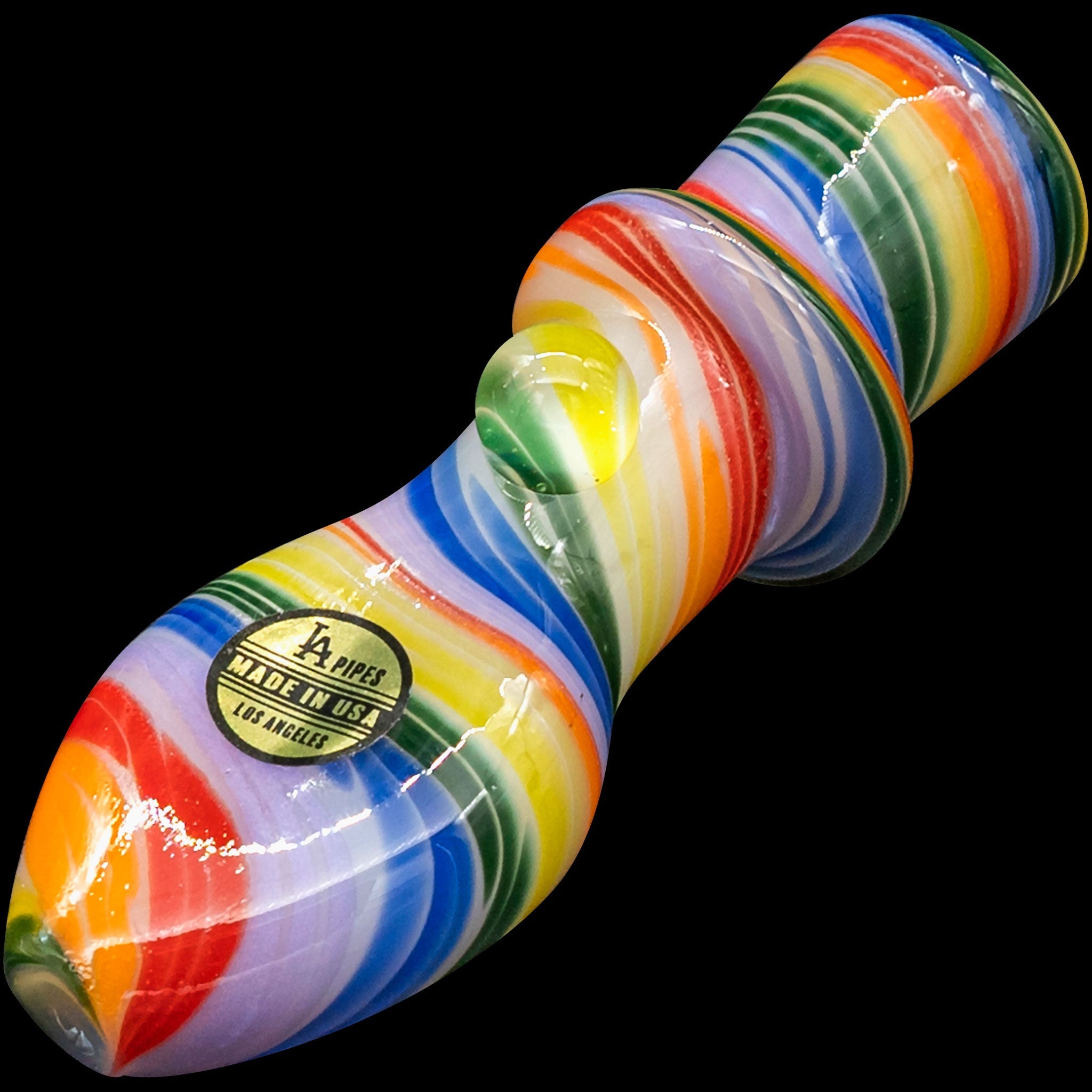 LA Pipes "Rainbow Tornado" Chillum Pipe