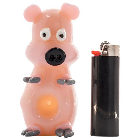 Little Piggy Hand Pipe in Tan or Pink