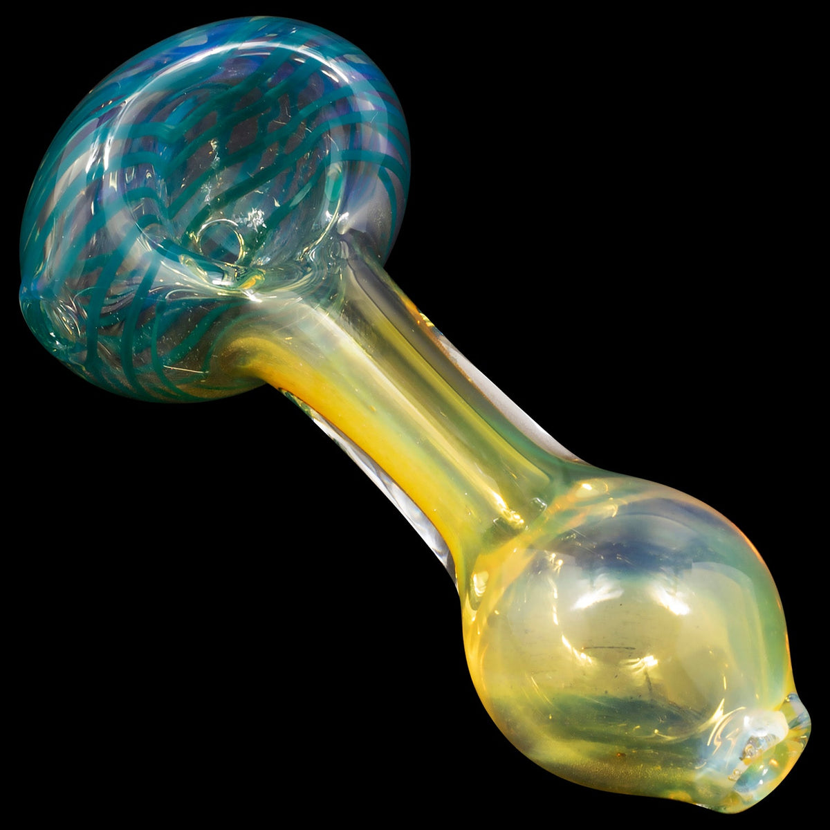 Spiral-Head Color Changing Glass Spoon Pipe
