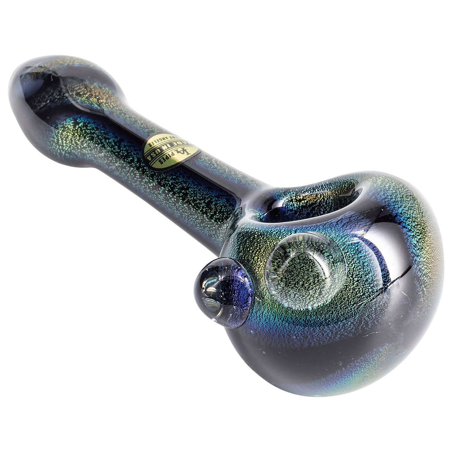 New 3 Fumed Dicro Stripe Glass Handmade Spoon Pipe - Assorted Colors(