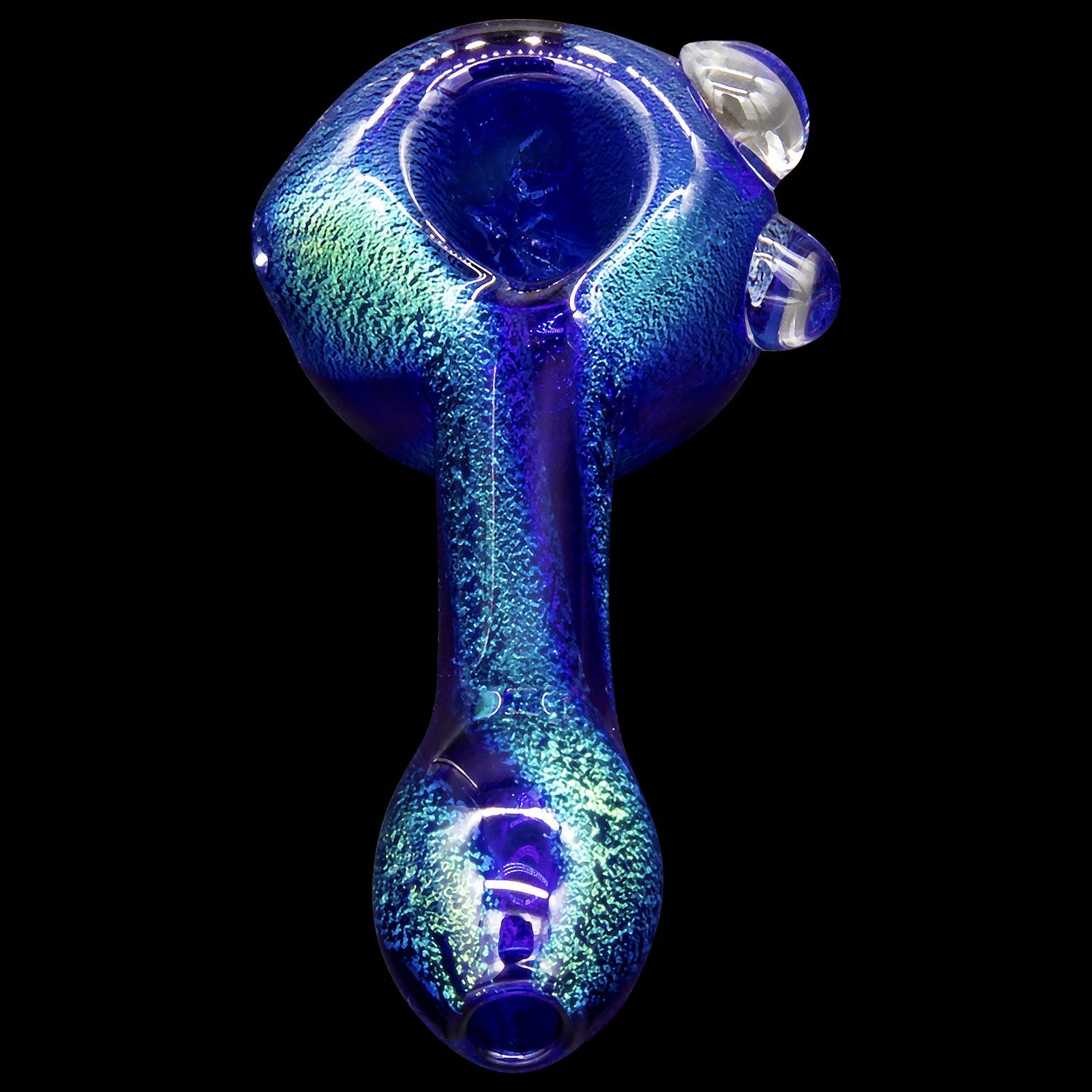 LA Pipes Full Dichro Spoon with Clear Marbles