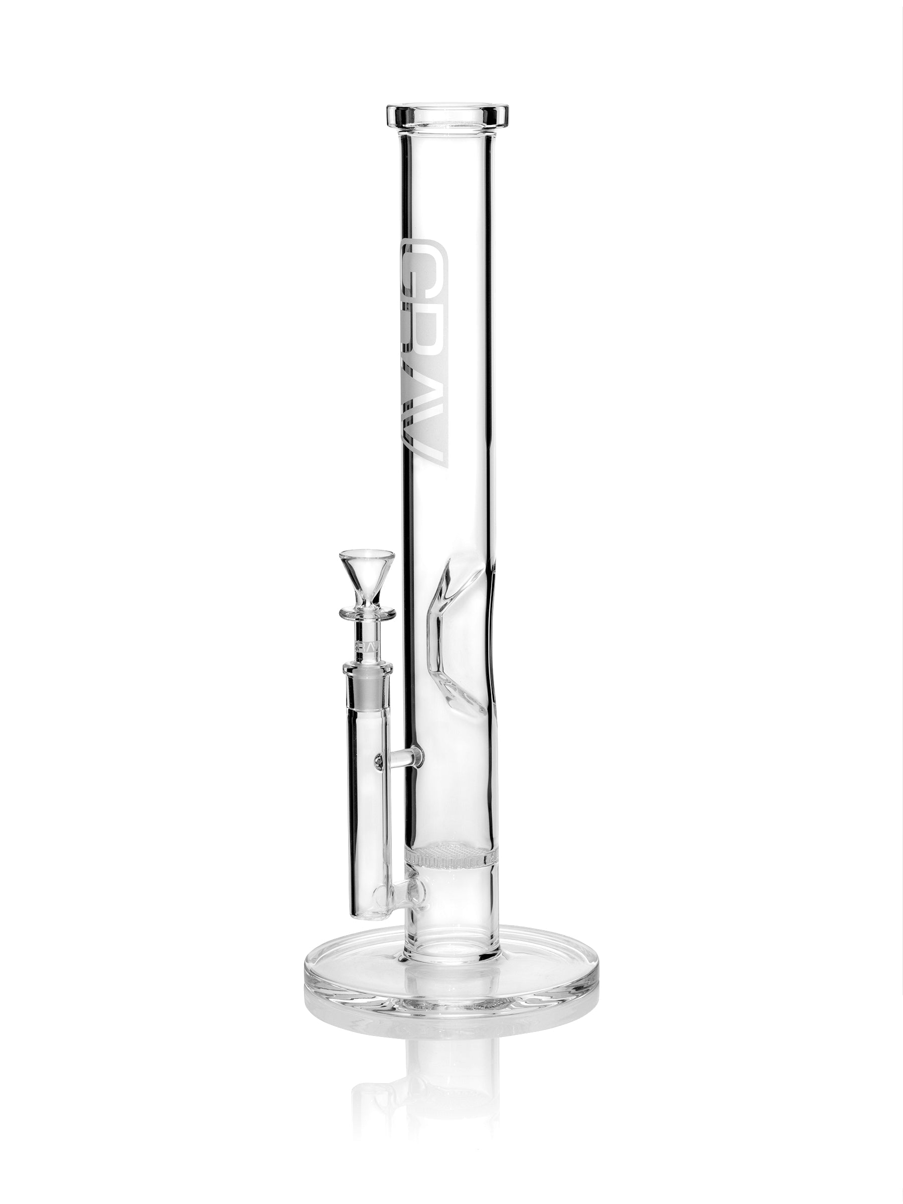 GRAV® Large, Clear Straight Base w/ Disc Water Pipe