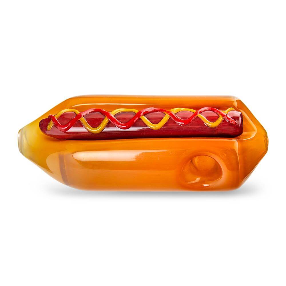 Custom Glass Handheld Pipe - Hot Dog